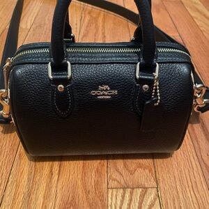 Coach Black Pebbled Leather Crossbody Bag